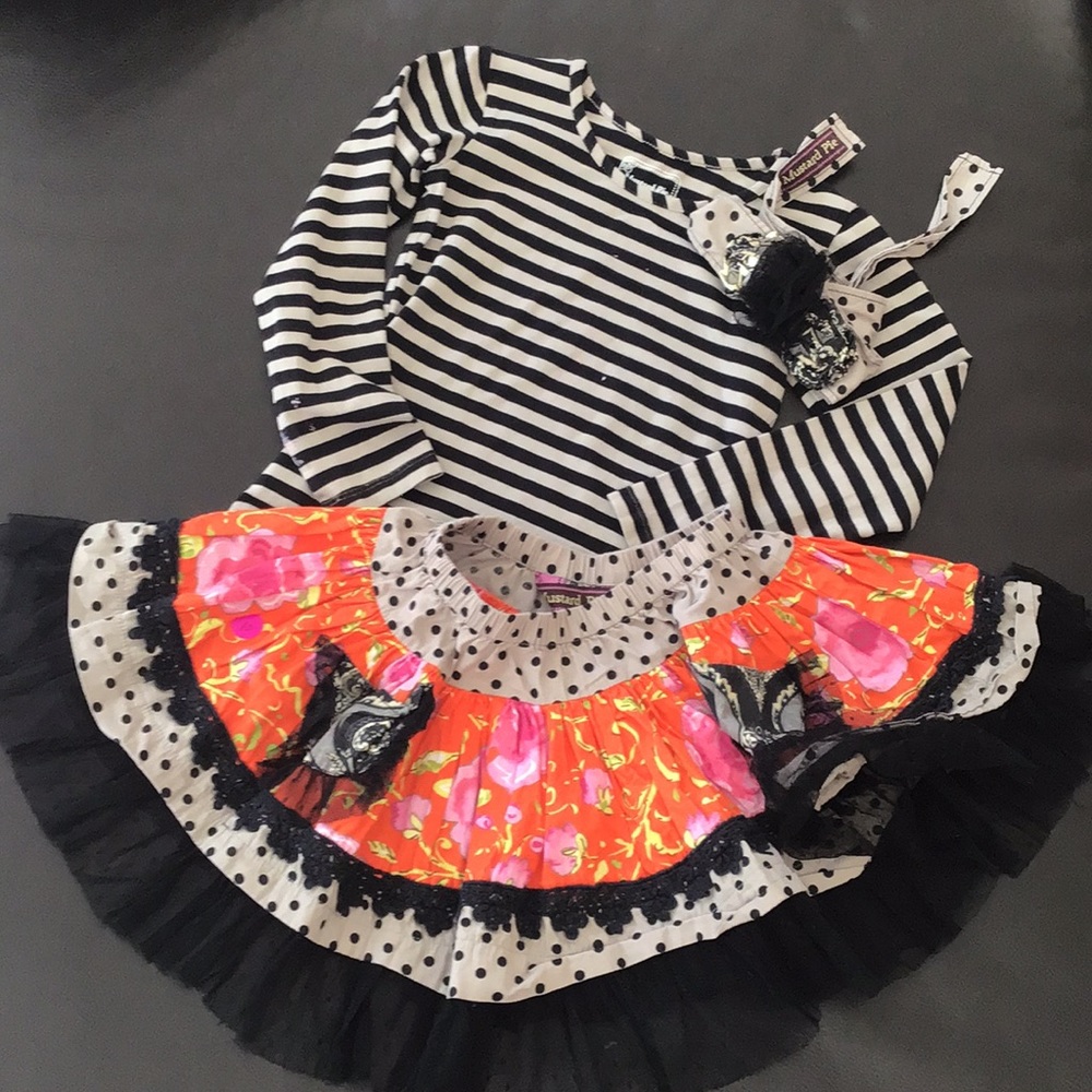 Mustard Pie Top/Headband/Skirt set-Size 4